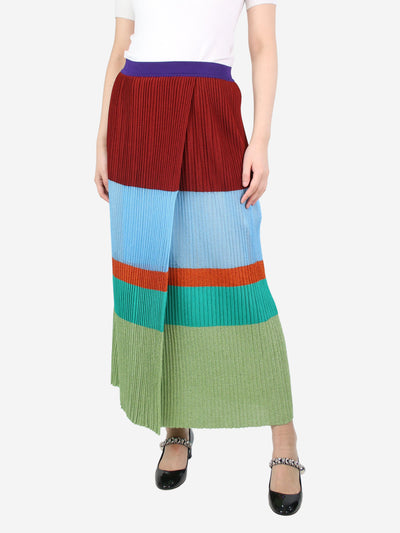 Multicoloured lurex pleated colour-block skirt - size UK 12 Skirts Missoni 