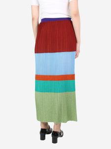 Missoni Multicoloured lurex pleated colour-block skirt - size UK 12