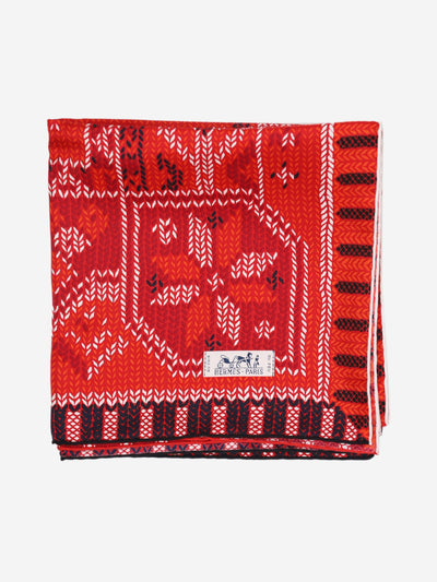 Red silk printed scarf Scarves Hermes 