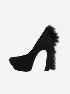 Black suede platform heels - size EU 38 (UK 5) Heels Saint Laurent 
