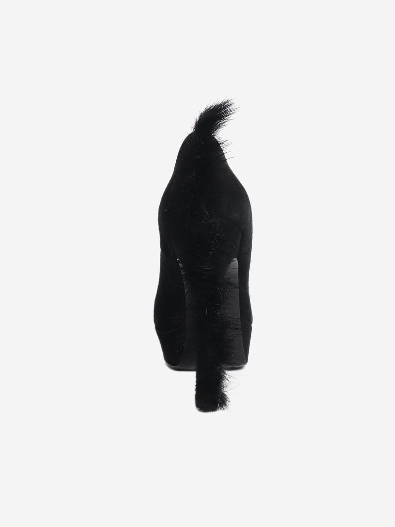 Black suede platform heels - size EU 38 (UK 5) Heels Saint Laurent 
