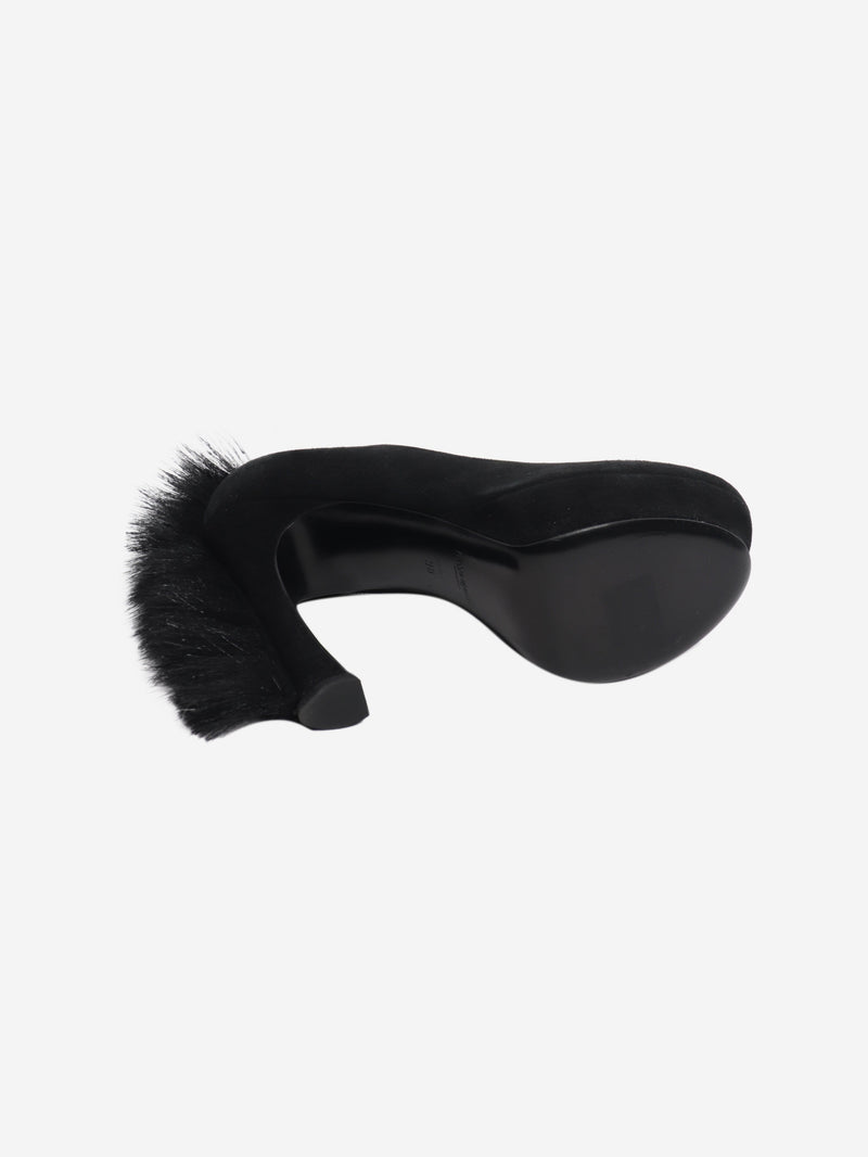 Black suede platform heels - size EU 38 (UK 5) Heels Saint Laurent 