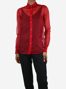 Helmut Lang Red sheer silk shirt - size XS