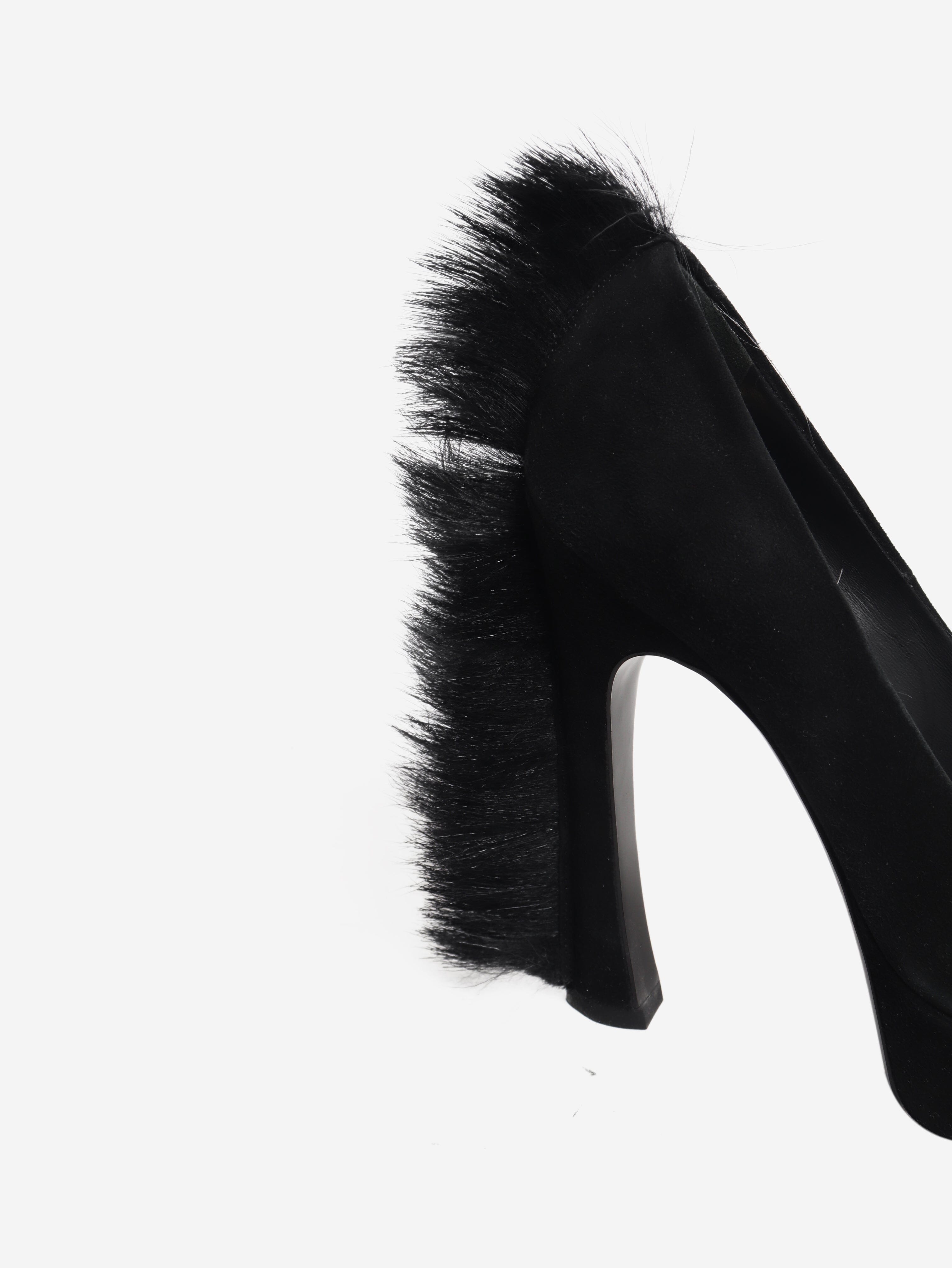 Black suede platform heels - size EU 38 (UK 5) Heels Saint Laurent 