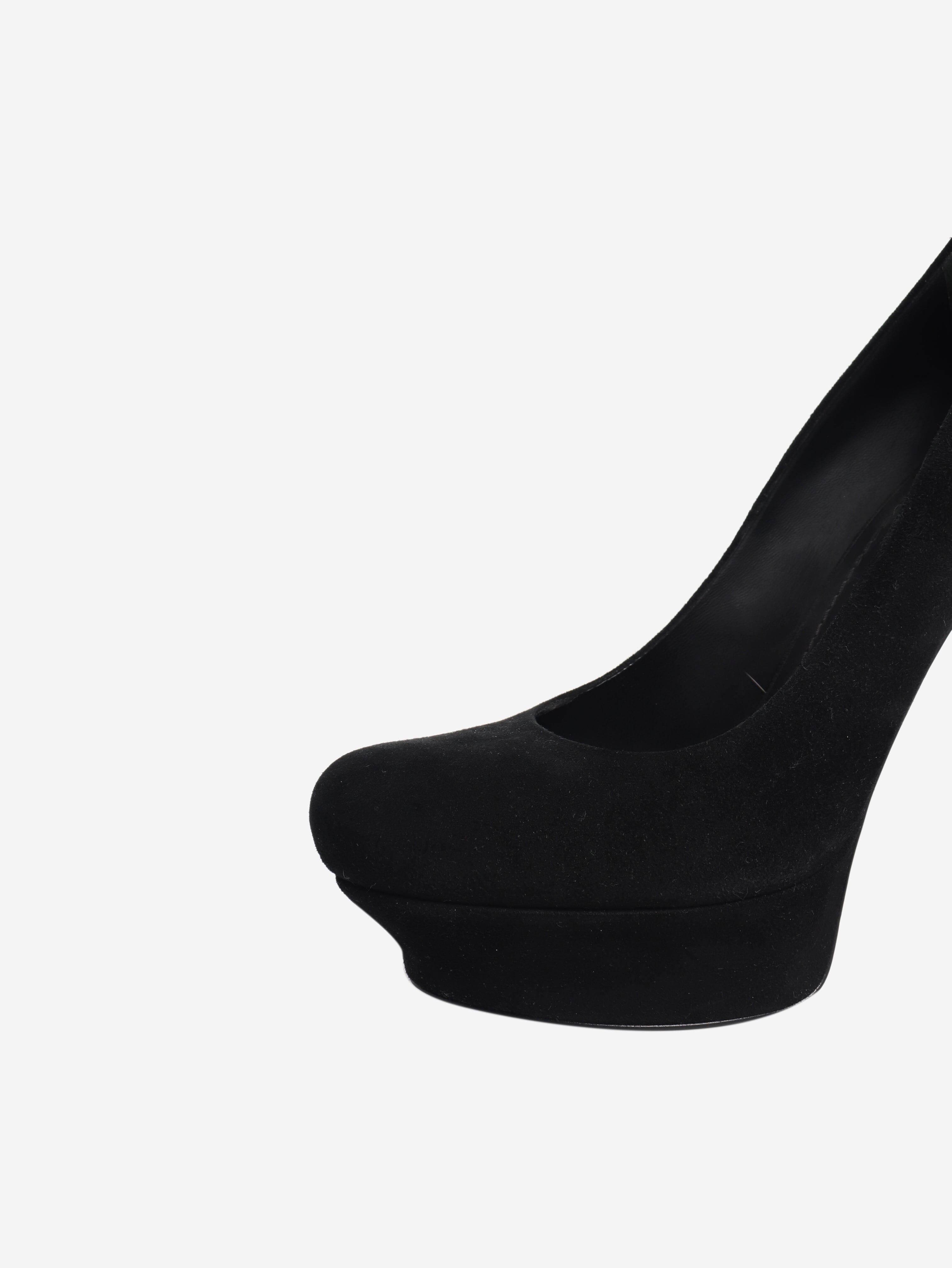 Black suede platform heels - size EU 38 (UK 5) Heels Saint Laurent 