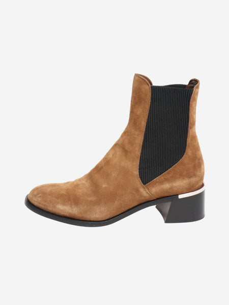 Brown suede ankle boots - size EU 39.5 (UK 6.5) product image