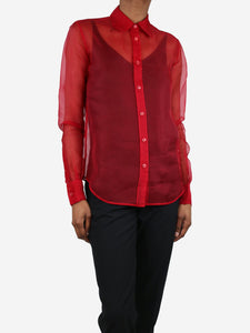 Helmut Lang Red sheer silk shirt - size XS