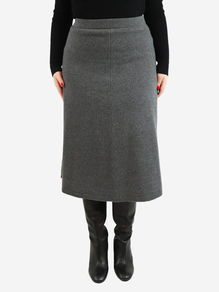 Grey wool midi skirt - size M product image