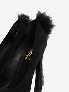 Black suede platform heels - size EU 38 (UK 5) Heels Saint Laurent 