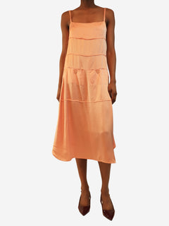 Pale peach satin slip dress - size UK 8 Dresses Carven 