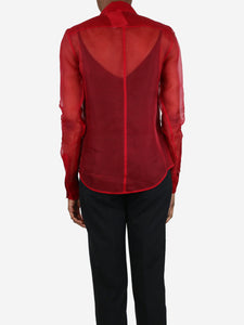 Helmut Lang Red sheer silk shirt - size XS