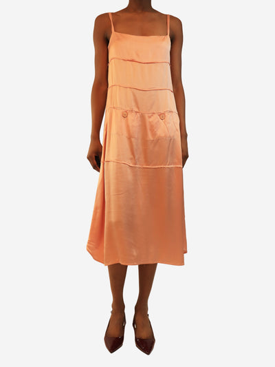 Pale peach satin slip dress - size UK 8 Dresses Carven 