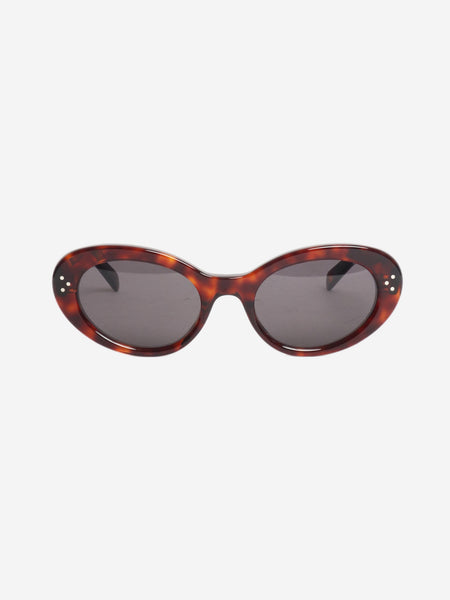 Brown tortoise shell oval sunglasses product image