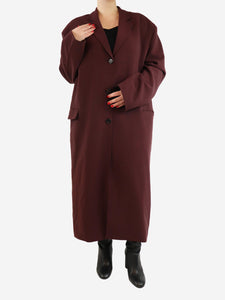 Marcela Burgundy duster coat - size