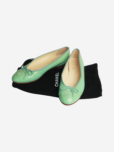 Chanel Mint green patent ballet flats - size EU 38