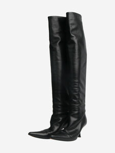 The Row Black leather knee-high boots - size EU 39.5