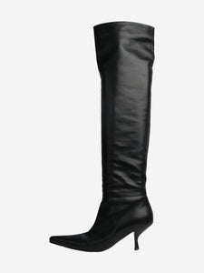 The Row Black leather knee-high boots - size EU 39.5