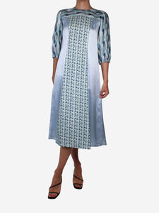 Stella McCartney Blue printed midi dress - size UK 8