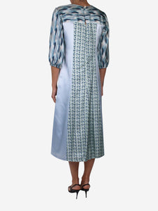 Stella McCartney Blue printed midi dress - size UK 8
