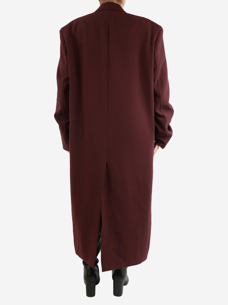 Burgundy duster coat - size UK 16 alternate image
