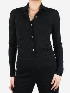ATM Black long-sleeved ribbed top - size S