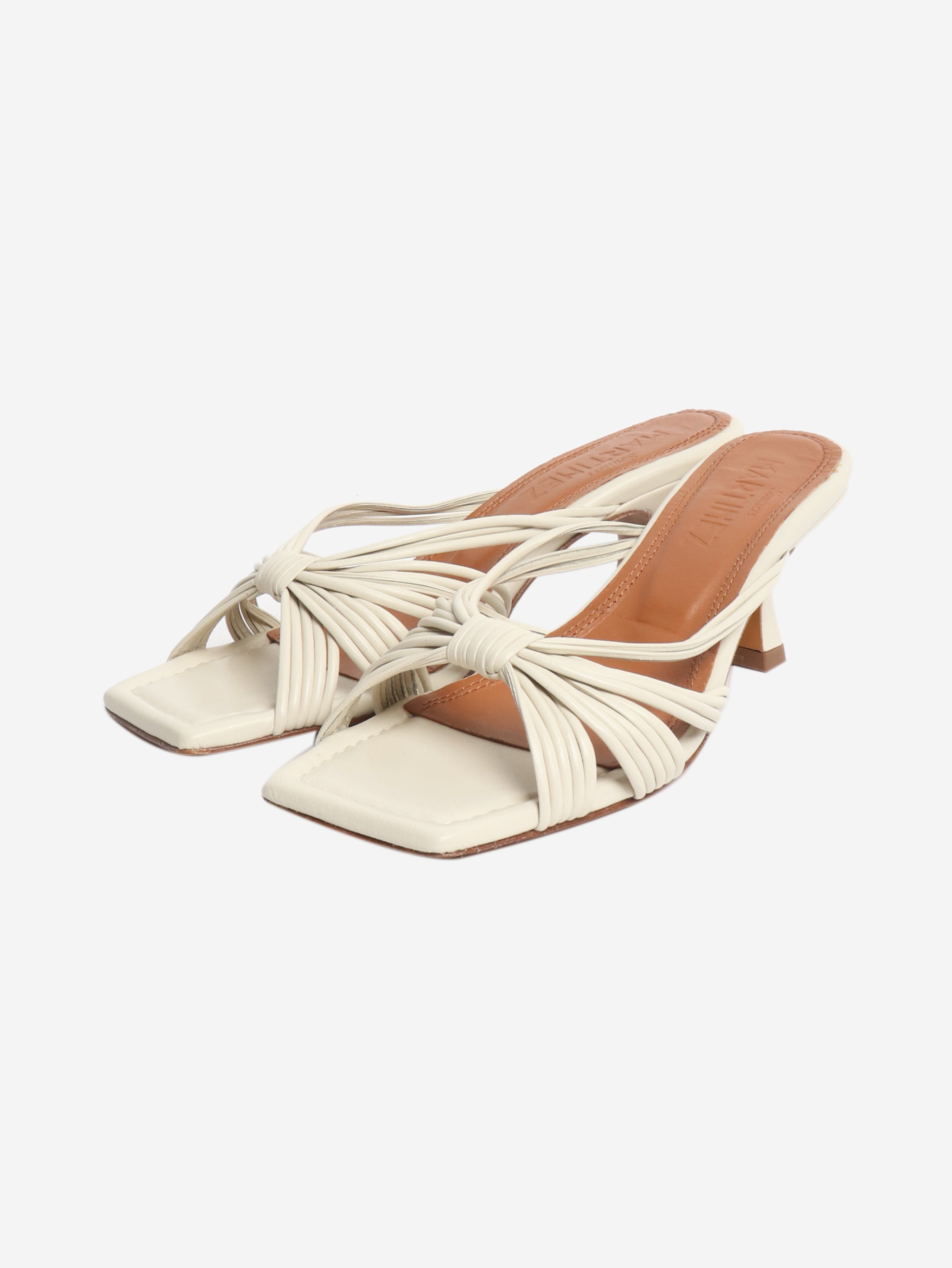 Ivory leather mules - size EU 39