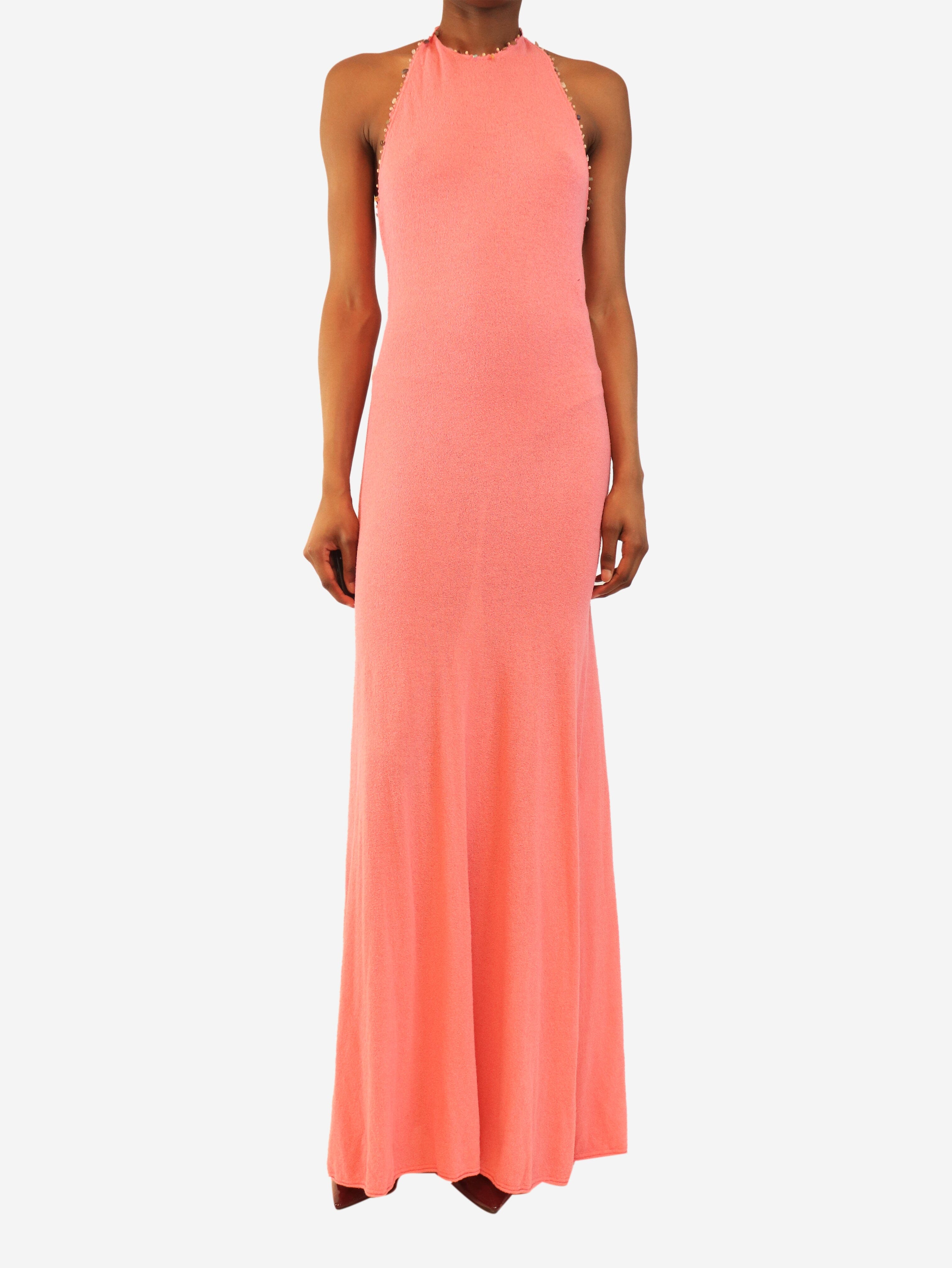 Pink beach quartz halter dress - size S Dresses Christopher Esber 