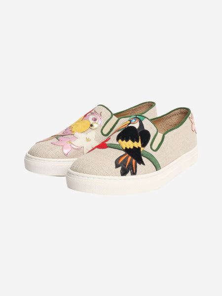 Beige parrot slip on flats - size EU 37 (UK 4) alternate image