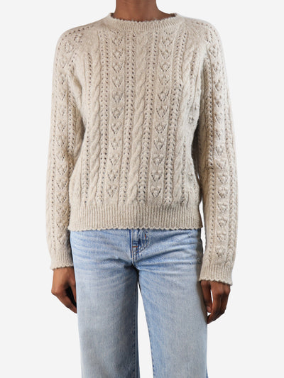 Neutral cable-knit jumper - size S Knitwear Doen 