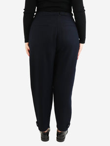 ME+EM Navy herringbone trousers - size UK 16