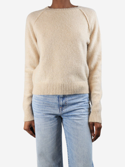 Neutral cashmere raglan jumper - size UK 6 Knitwear Kujten 