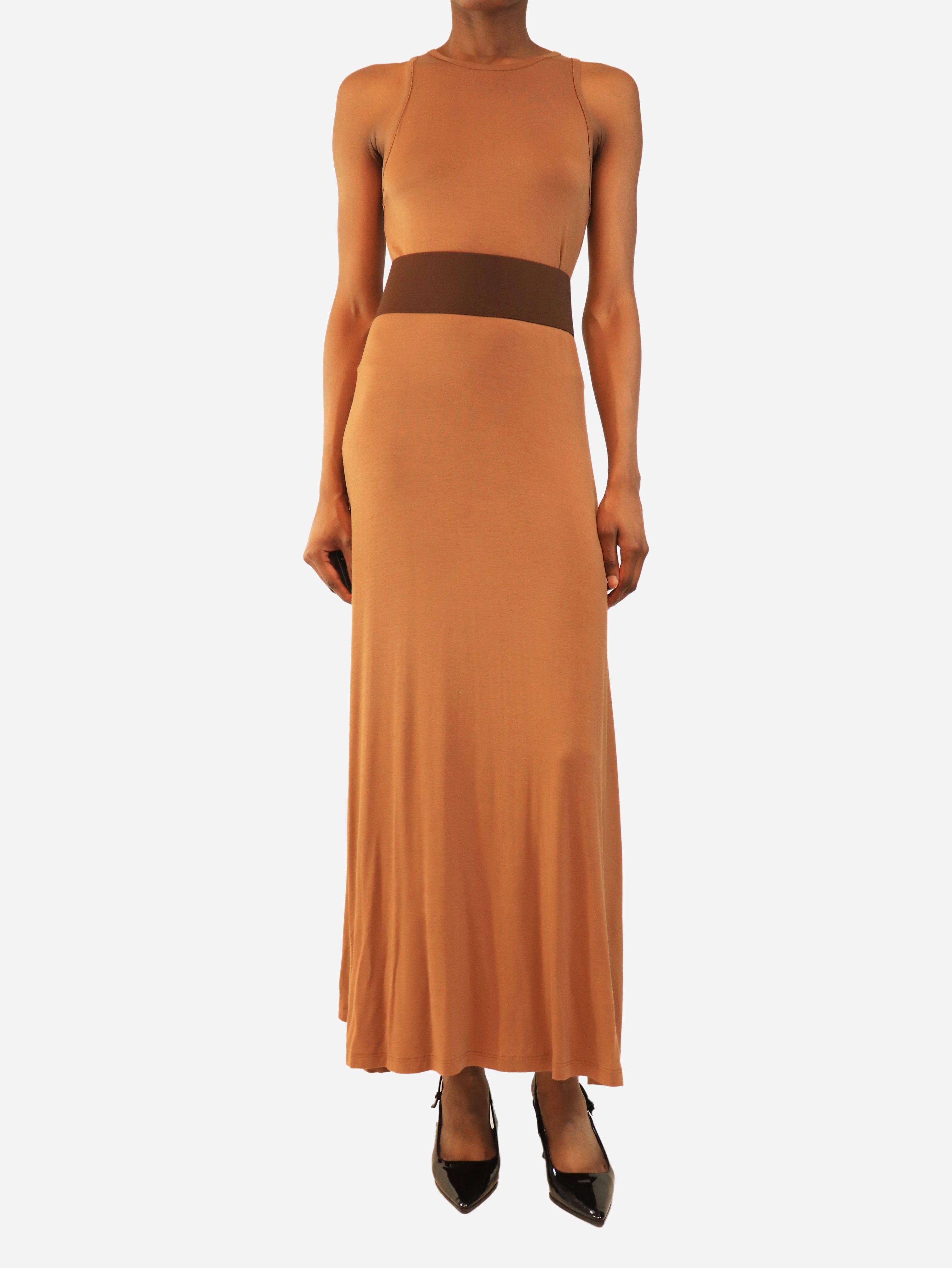Toffee belted maxi dress - size S Dresses Albus Lumen 