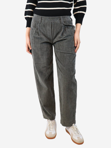 Grey straight-leg corduroy trousers - size UK 8 product image