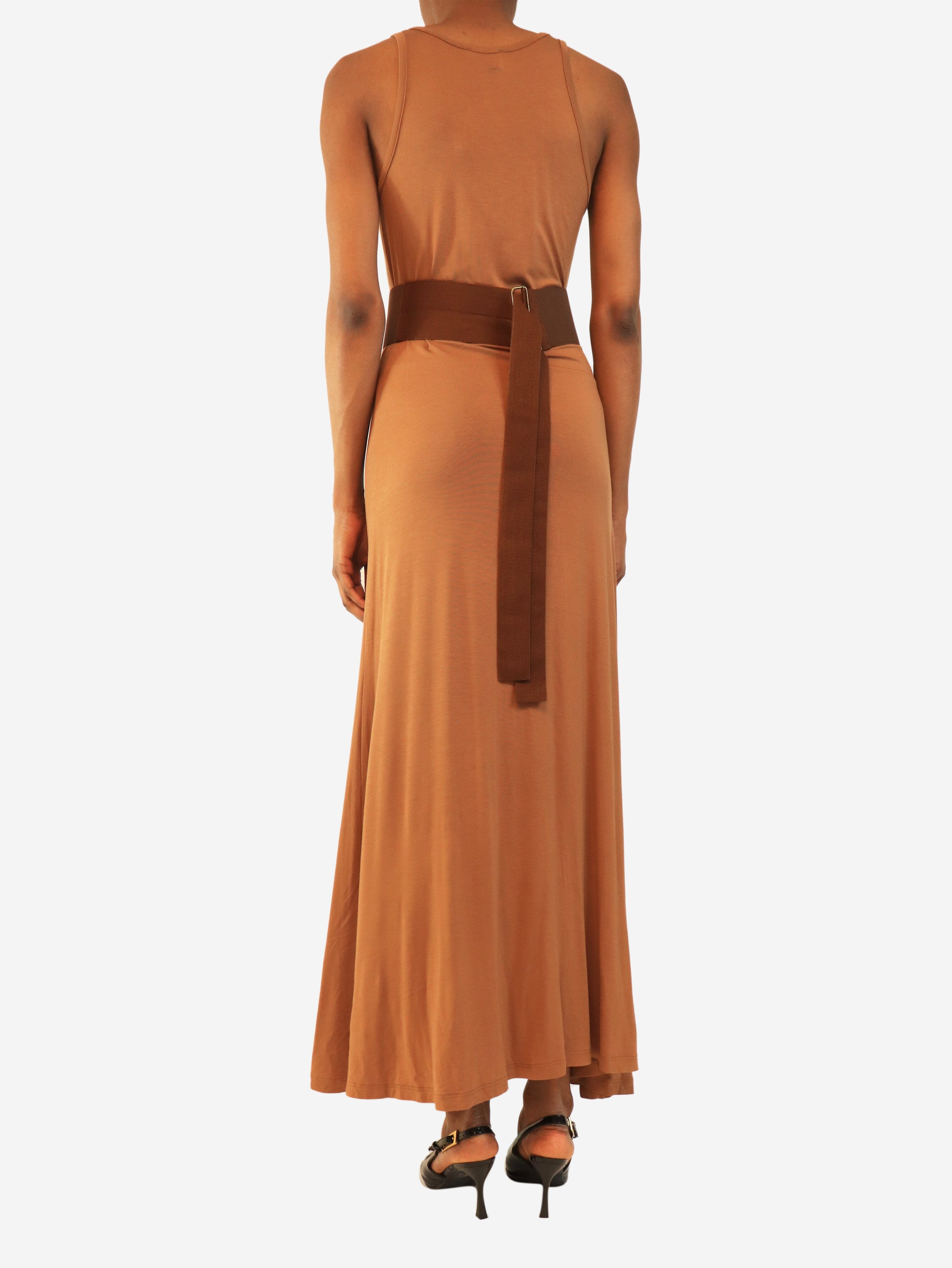 Toffee belted maxi dress - size S Dresses Albus Lumen 