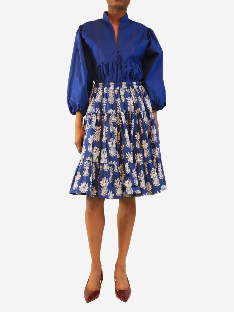 Blue cotton poplin top & skirt set - size XS Sets La Double J 