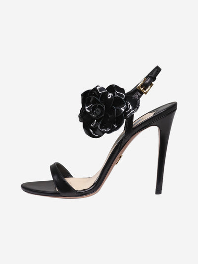 Black floral embellished sandal heels - size EU 39 Heels Prada 