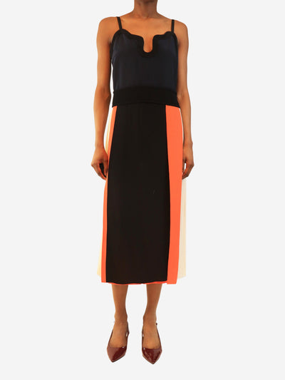 Multicolour contrast-panel midi dress - size UK 6 Dresses Victoria Beckham 