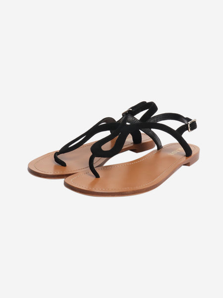Black suede thong sandals - size EU 40 alternate image