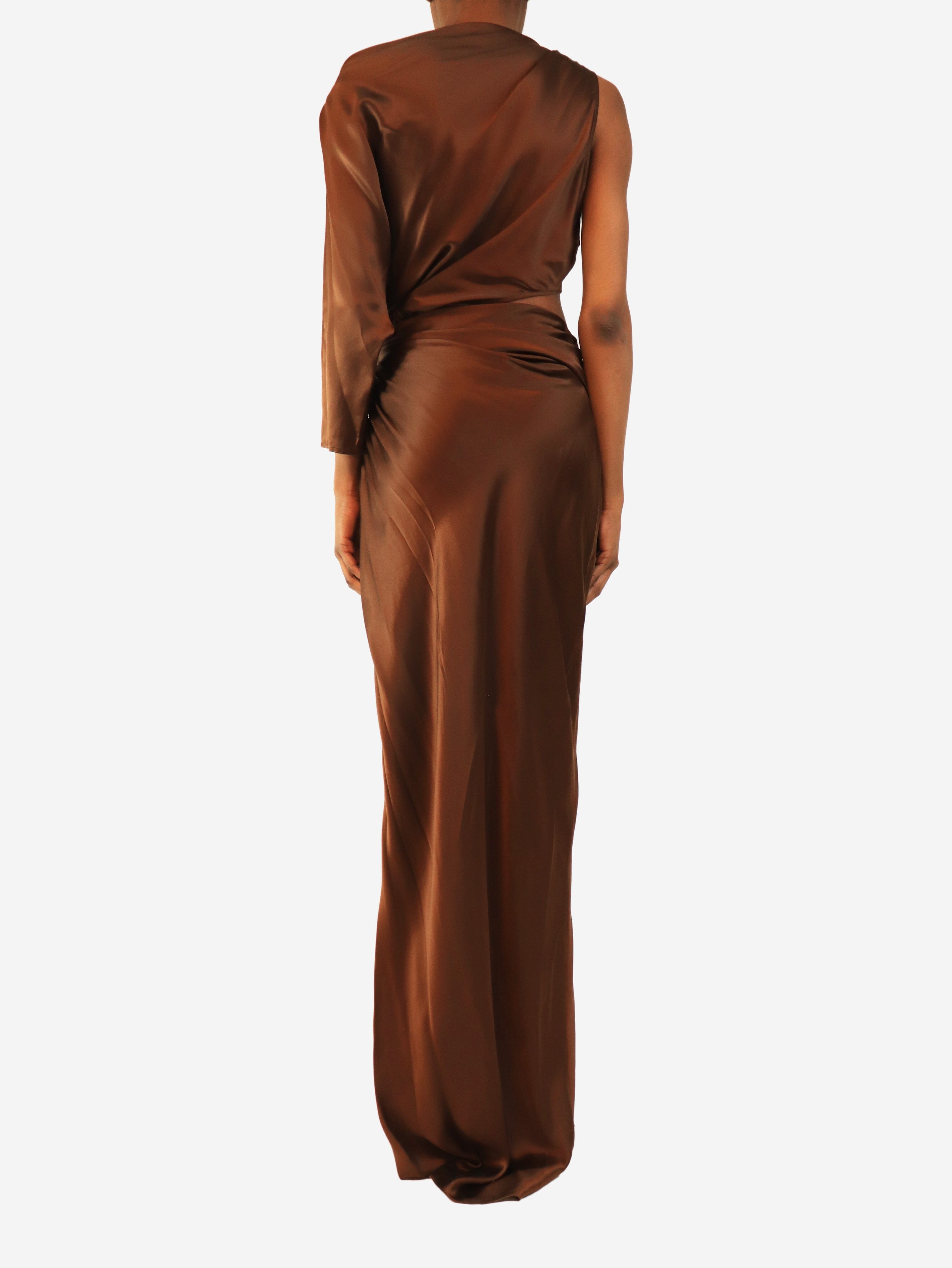 Brown silk maxi dress - size UK 6 Dresses The Sei 
