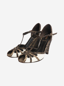 Brown monogram wedges - size EU 37 (UK 4) Heels Fendi 