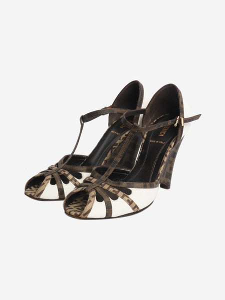 Brown monogram wedges - size EU 37 (UK 4) alternate image