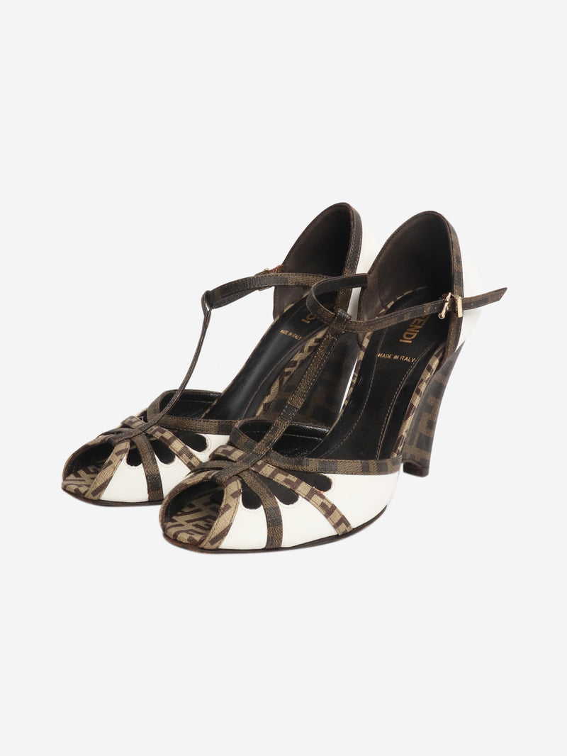 Brown monogram wedges - size EU 37 (UK 4) Heels Fendi 