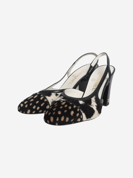 Brown and black SS26 pony-hair slingback pumps - size EU 37.5 alternate image