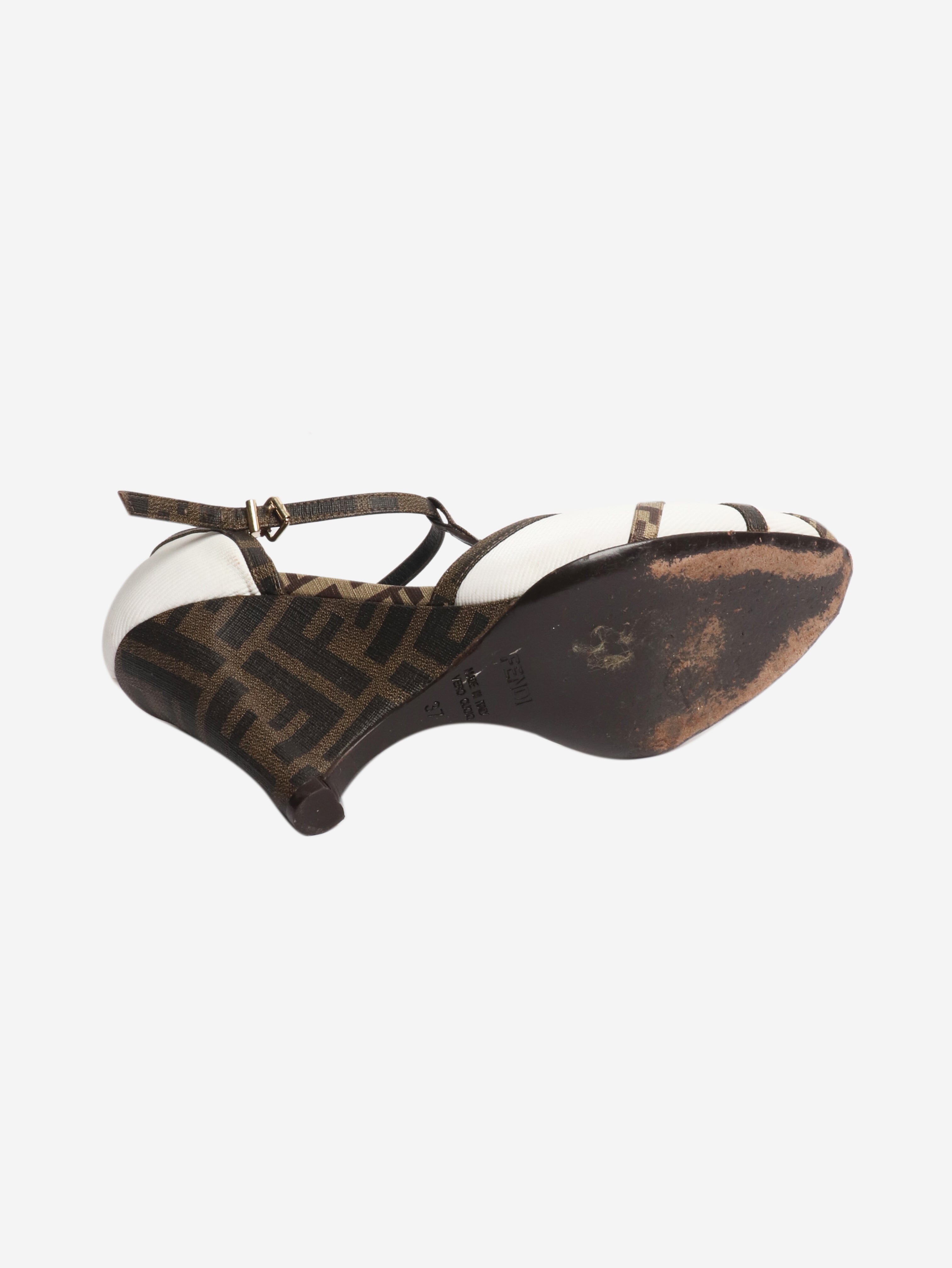 Brown monogram wedges - size EU 37 (UK 4) Heels Fendi 