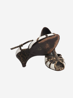 Brown monogram wedges - size EU 37 (UK 4) Heels Fendi 