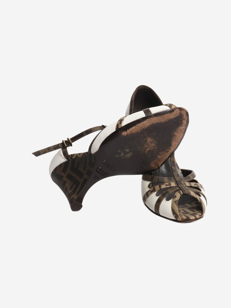 Brown monogram wedges - size EU 37 (UK 4) Heels Fendi 