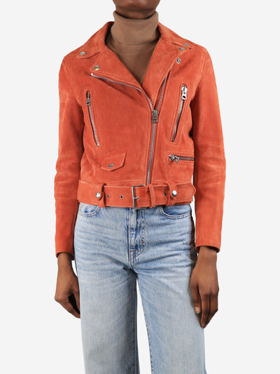 Coral belted suede biker jacket - size XS Coats & Jackets Acne Studios 