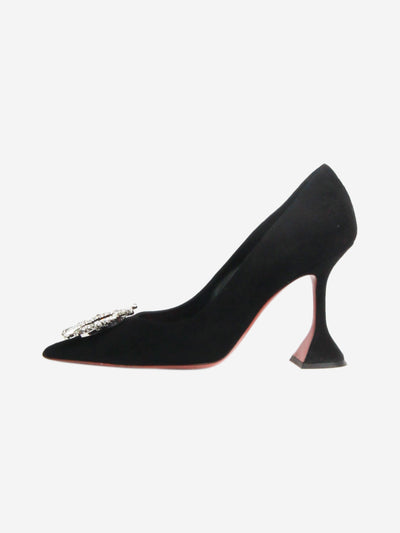 Black Begum bejewelled suede pumps - size EU 37 Heels Amina Muaddi 