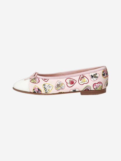 Light pink heart patterned ballet flats - size EU 36.5 Flat Shoes Chanel 