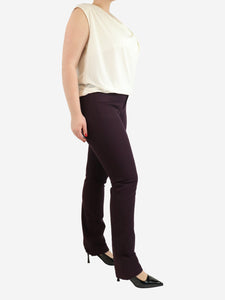 Joseph Aubergine jersey-stretch slim-leg trousers - size UK 16